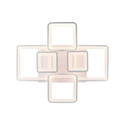 LED chandelier with remote control, ella, 6 squares, 124w, cold/hot/neutral light, unstable, white