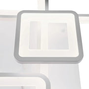 LED chandelier with remote control, ella, 6 squares, 124w, cold/hot/neutral light, unstable, white