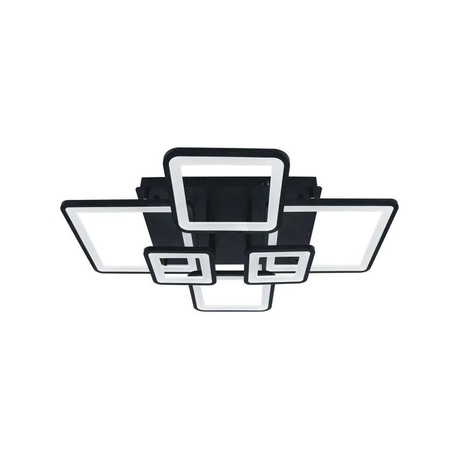 LED chandelier with remote control ELLA 124W, 6 Squares, Cold/Warm/Neutral light, Dimmable, Black