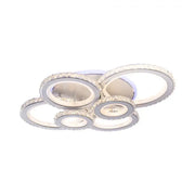 LED chandelier with remote control and crystal NOVA ROTONDA RGB 154W, 6 Circles, Cold/Warm/Neutral light, Dimmable, White