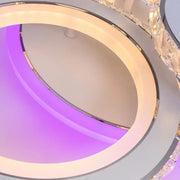 LED chandelier with remote control and crystal NOVA ROTONDA RGB 86W, 4 Circles, Cold/Warm/Neutral light, Dimmable, White