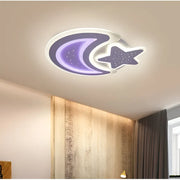 LED chandelier with remote control CORALIA RGB 81W, Moon and Star, Cold/Warm/Neutral light Dimmable White