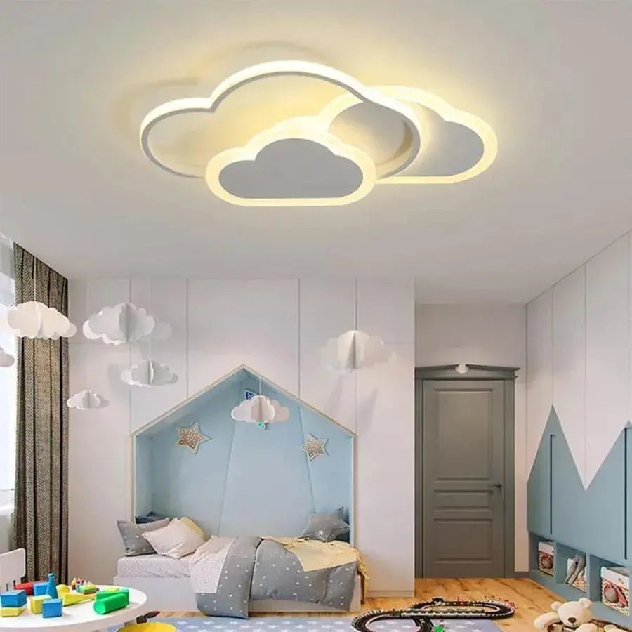 LED chandelier with remote control RIOKO 53W, 3 Clouds, Cold/Warm/Neutral light, Dimmable, White