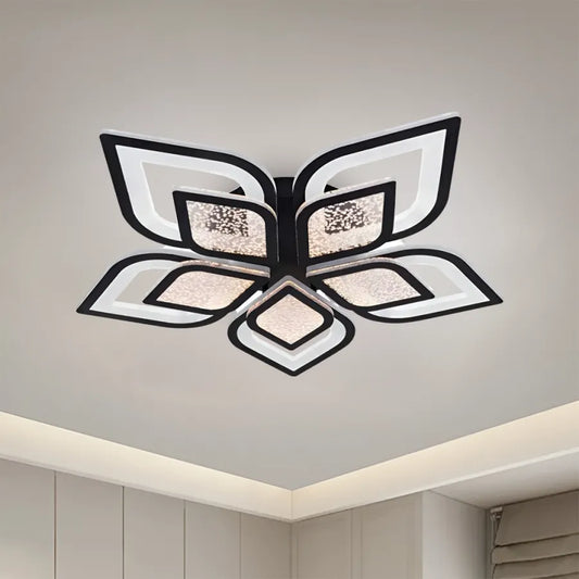 LED chandelier with remote control DALIA 170W, 5 Petals, Cold/Warm/Neutral light, Dimmable, Black