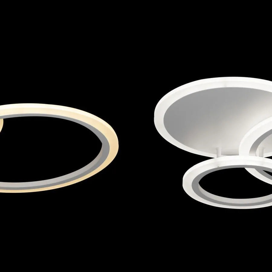 LED chandelier with remote control LUCY 52W, 3 Circles, Cold/Warm/Neutral light, Dimmable, White