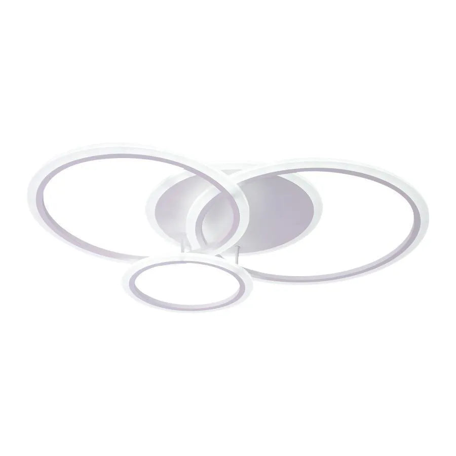 LED chandelier with remote control LUCY 70W, 4 Circles, Cold/Warm/Neutral light, Dimmable, White