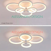 LED chandelier with remote control ALANI 52W, 4 Circles, Cold/Warm/Neutral light, Dimmable, White