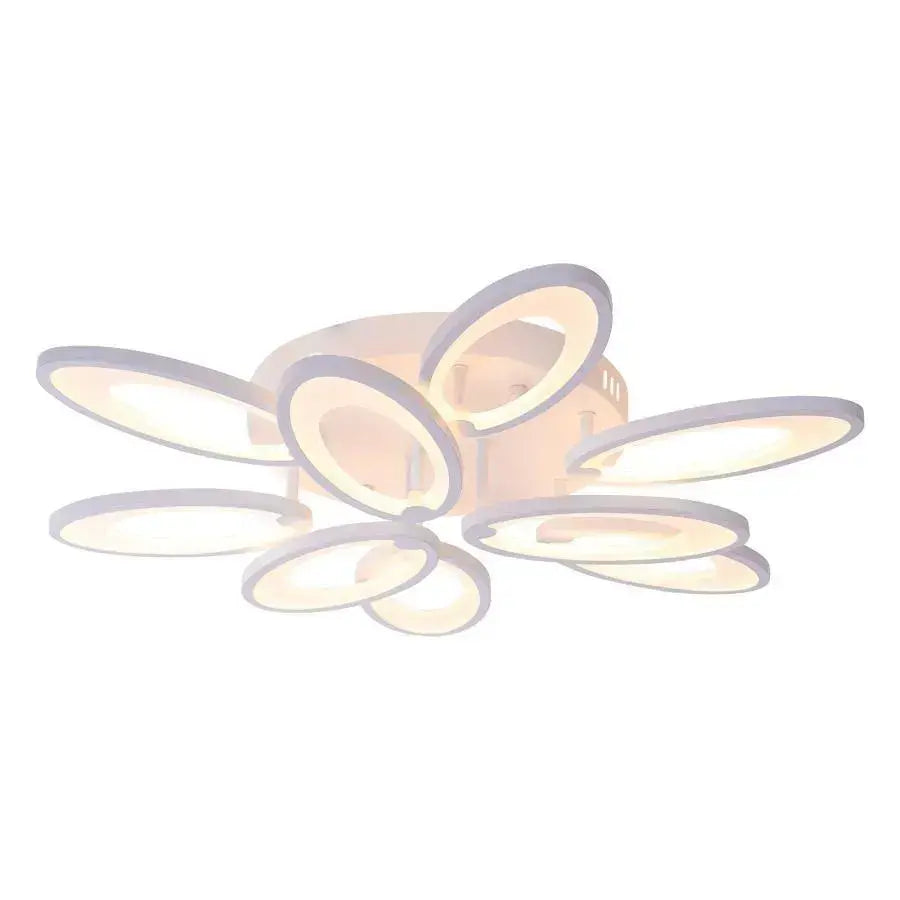LED Chandelier with Remote Control SUNFLOWER 98W 9 Elements Cold/Warm/Neutral Light Dimmable White