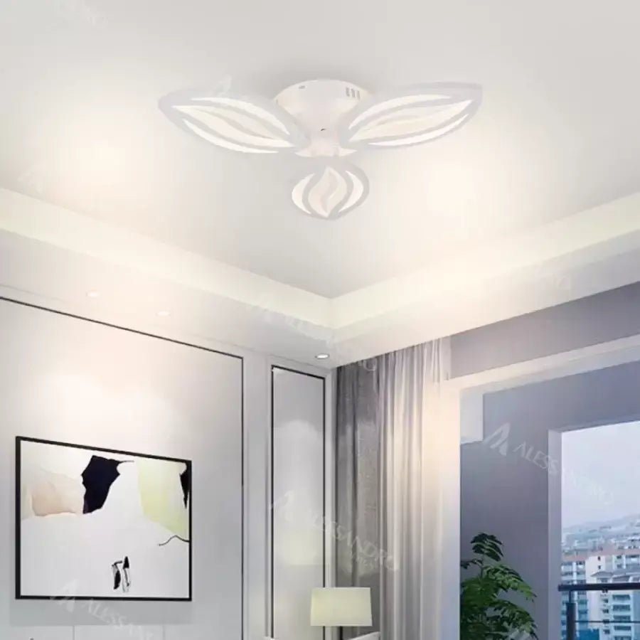 LED chandelier with remote control ORCHID 39W, 3 Petals, Cold/Warm/Neutral light, Dimmable, White