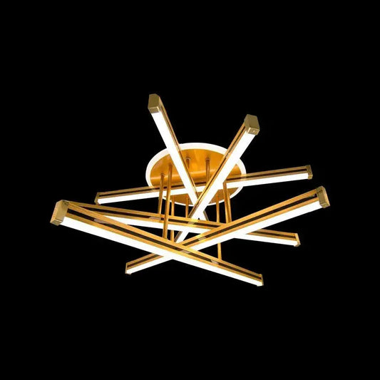 LED chandelier with remote control ARICI 90W, 6 Elements, Linear, Cold/Warm/Neutral light, Dimmable, White Gold