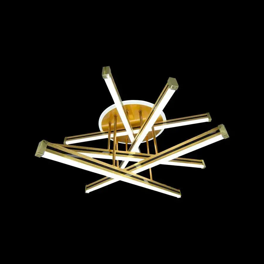 LED chandelier with remote control ARICI 90W, 6 Elements, Linear, Cold/Warm/Neutral light, Dimmable, White Gold