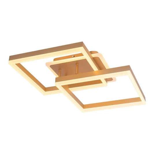 LED chandelier with remote control ARWEN 142W, 2 Squares, Cold/Warm/Neutral light, Dimmable, Gold