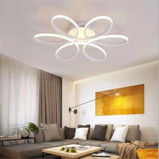 LED chandelier with remote control AYDA 116W, Wavy, Cold/Warm/Neutral light, Dimmable, White