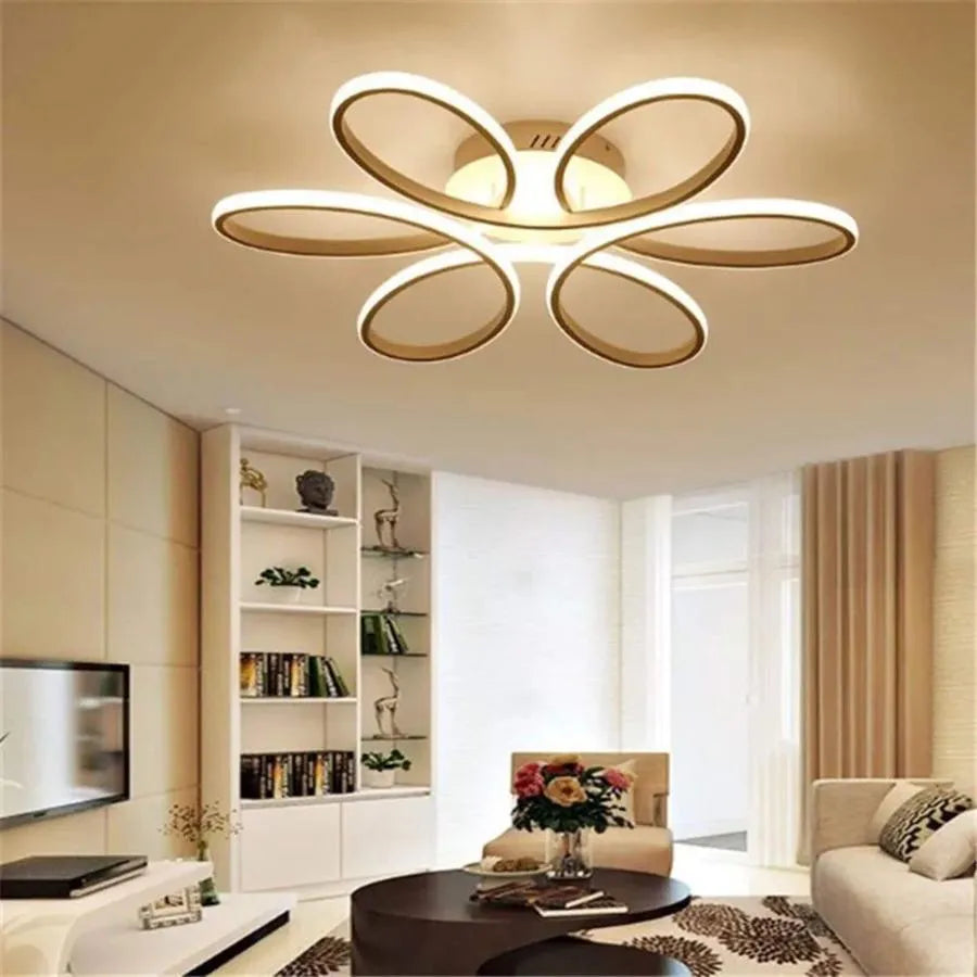 LED chandelier with remote control AYDA 116W, Wavy, Cold/Warm/Neutral light, Dimmable, White