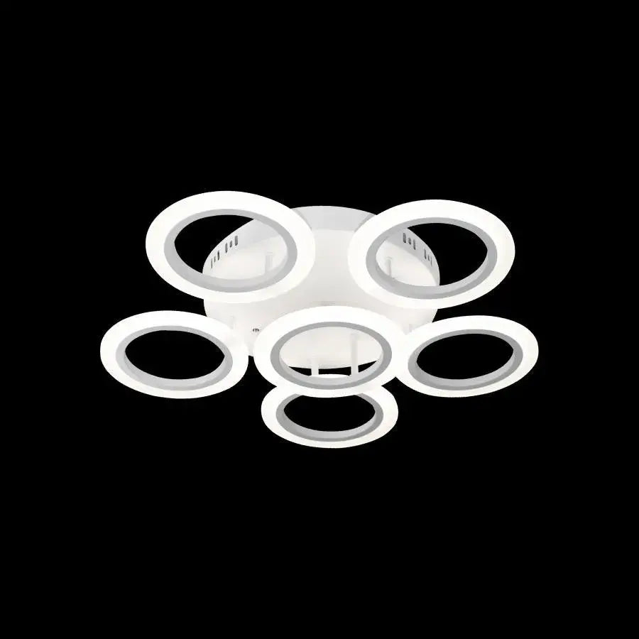 LED chandelier with remote control BOEME 50W, 6 Circles, Cold/Warm/Neutral light, Dimmable, White