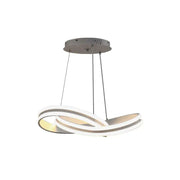 Suspended LED chandelier with remote control INFINITY LOOP 120W, Cold/Warm/Neutral light, Dimmable, White, Height Adjustable