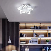 LED chandelier with Lotus remote control, 55W, 5 petals, cold/hot/neutral light, unstable, white