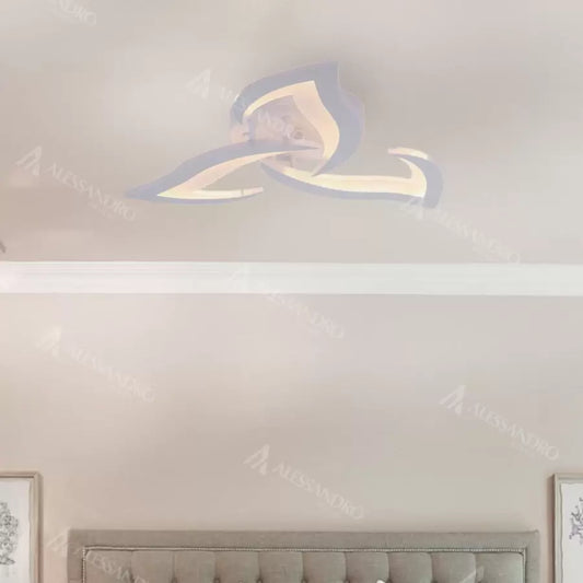 LED chandelier with remote control LOTUS 34W, 3 Petals, Cold/Warm/Neutral light, Dimmable, White