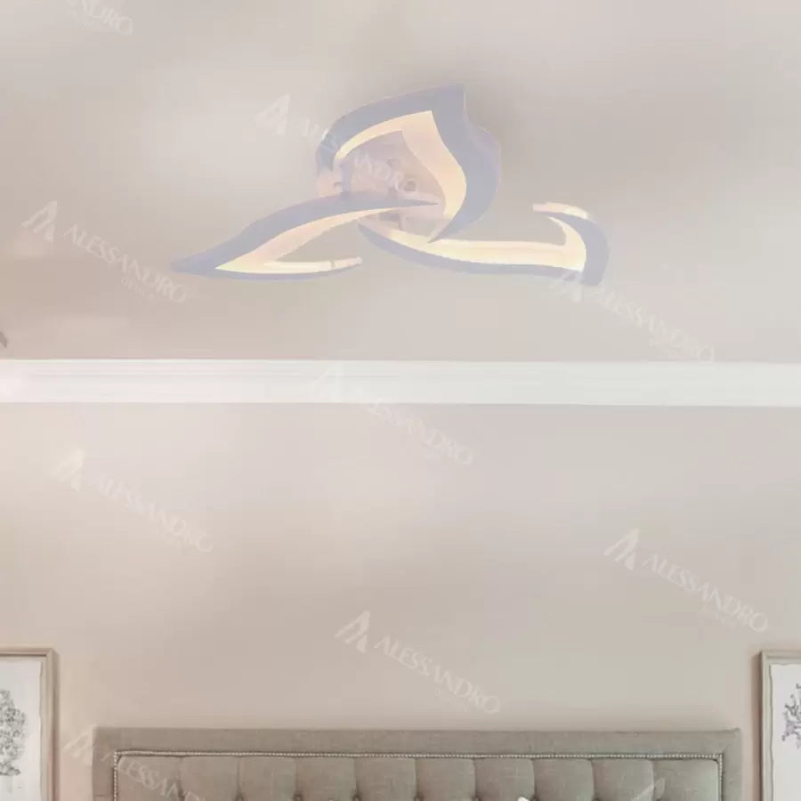 LED Chandelier with Remote Control LOTUS, 48W, 3 Petals, Cold/Warm/Neutral Light, Dimmable, White