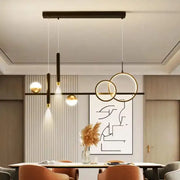 Suspended LED chandelier with remote control DAMARA 46W, Cold/Warm/Neutral light, Dimmable, Black, Height Adjustable