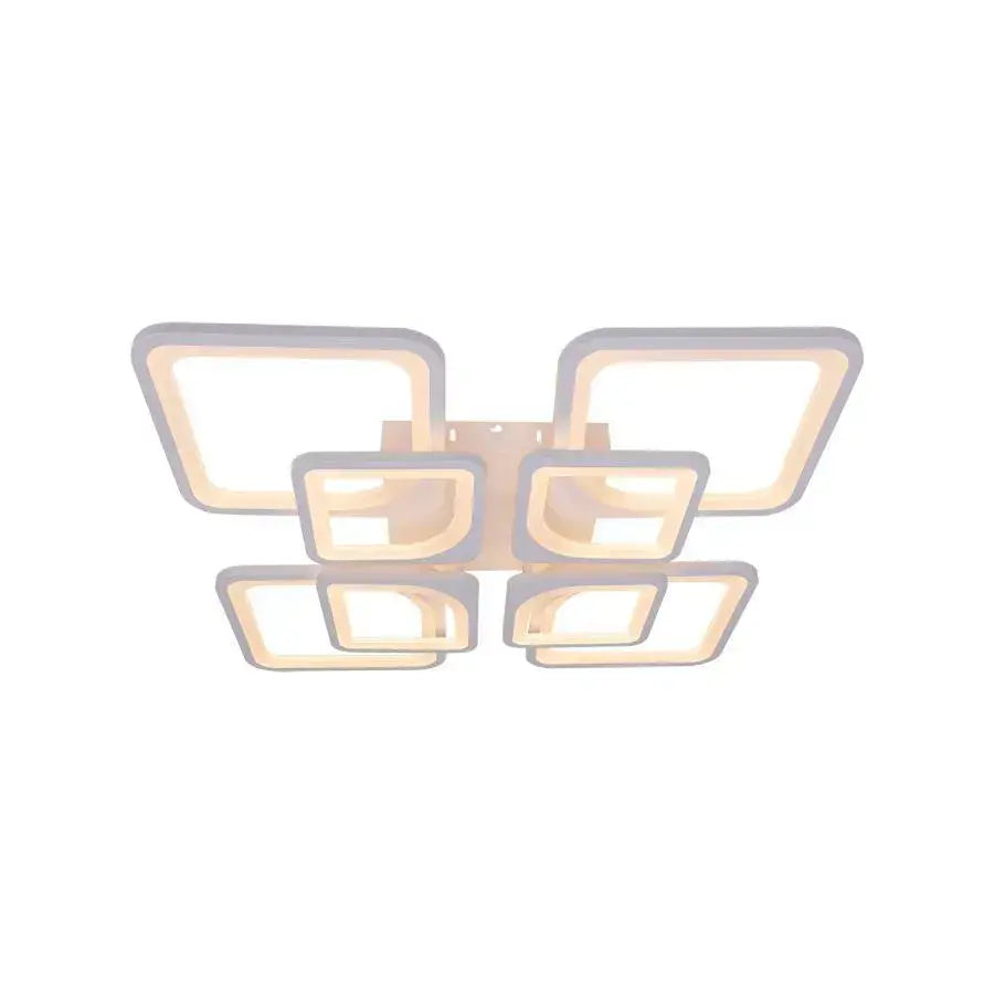 LED chandelier with remote control ZOE 135W, 8 Squares, Cold/Warm/Neutral light, Dimmable, White