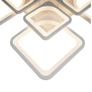 LED chandelier with remote control ZOE 135W, 8 Squares, Cold/Warm/Neutral light, Dimmable, White