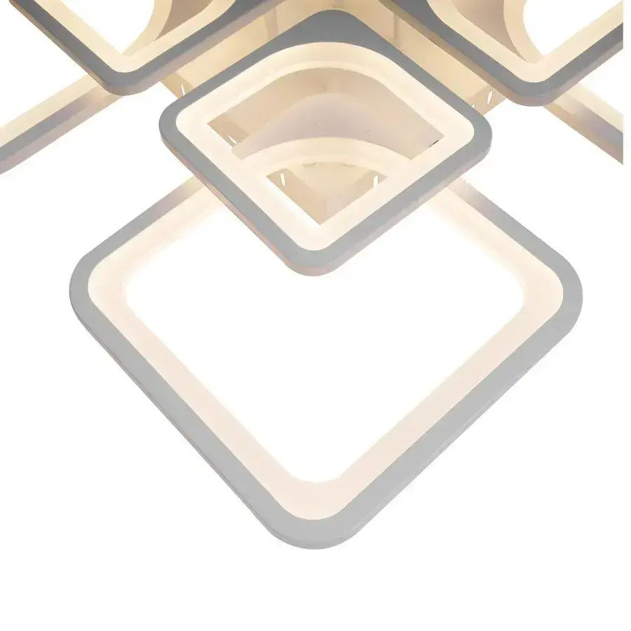 LED chandelier with remote control ZOE 135W, 8 Squares, Cold/Warm/Neutral light, Dimmable, White