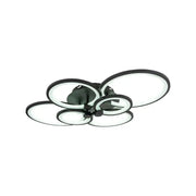 LED chandelier with remote control ALANI 152W, 6 Circles, Cold/Warm/Neutral light, Dimmable, Black