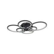 LED chandelier with remote control ALANI 152W, 6 Circles, Cold/Warm/Neutral light, Dimmable, Black