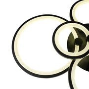 LED chandelier with remote control ALANI 152W, 6 Circles, Cold/Warm/Neutral light, Dimmable, Black