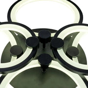 LED chandelier with remote control ALANI 152W, 6 Circles, Cold/Warm/Neutral light, Dimmable, Black