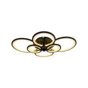 LED chandelier with remote control ALANI 152W, 6 Circles, Cold/Warm/Neutral light, Dimmable, Black
