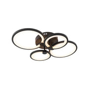 LED chandelier with remote control ALANI 88W, 4 Circles, Cold/Warm/Neutral light, Dimmable, Black