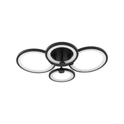 LED chandelier with remote control ALANI 88W, 4 Circles, Cold/Warm/Neutral light, Dimmable, Black