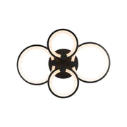 LED chandelier with remote control ALANI 88W, 4 Circles, Cold/Warm/Neutral light, Dimmable, Black