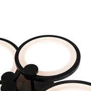 LED chandelier with remote control ALANI 88W, 4 Circles, Cold/Warm/Neutral light, Dimmable, Black