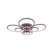 LED Chandelier 200W Brown BETTY - 8 Circles, Dimmable, Cold/Warm/Neutral Light
