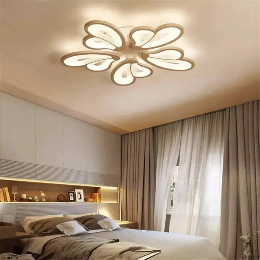 LED chandelier with remote control BLOSSOM 69W, 5 Petals, Cold/Warm/Neutral light, Dimmable, White