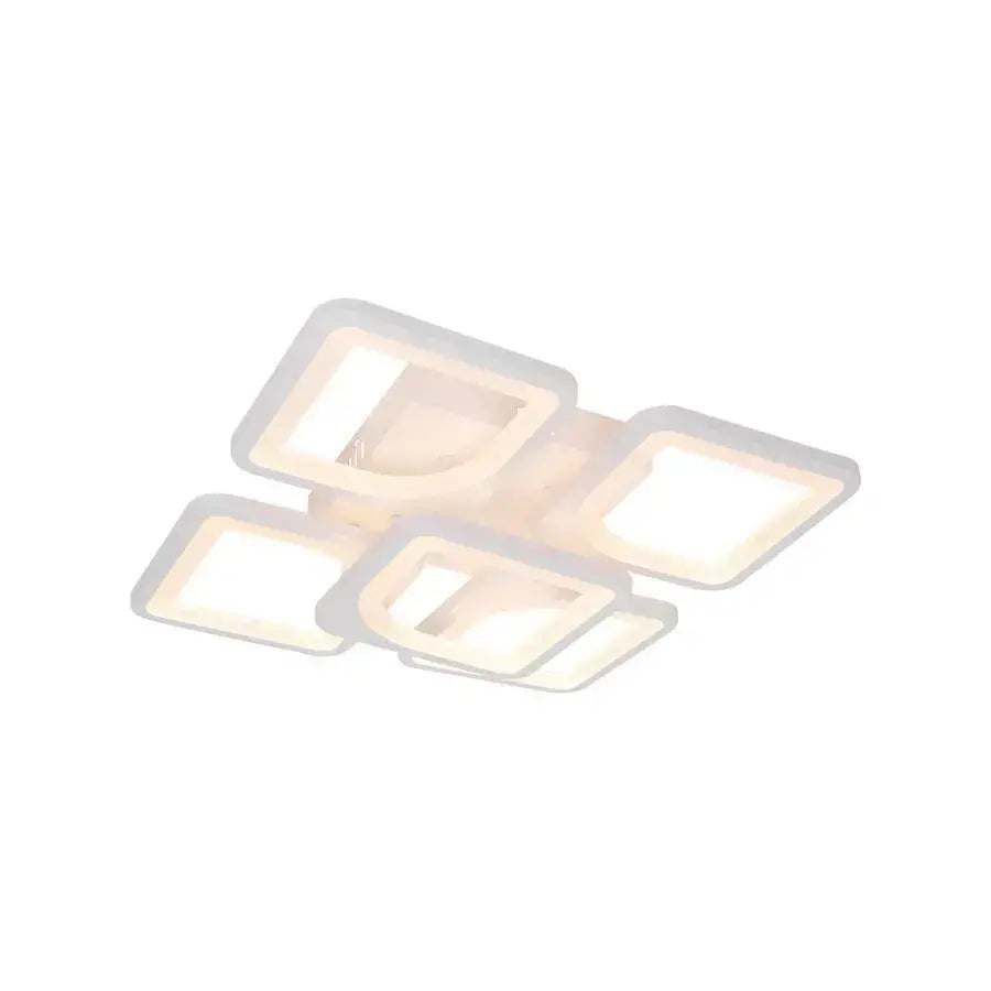 LED chandelier with remote control FELY 80W, 5 Squares, Cold/Warm/Neutral light, Dimmable, White