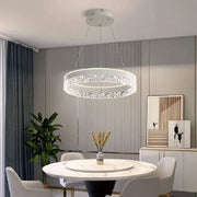 Suspended LED chandelier with remote control BRINDA 124W, Cold/Warm/Neutral light, Dimmable, White, Height Adjustable