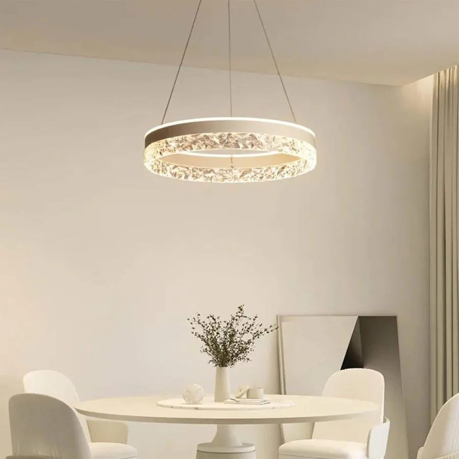 Suspended LED chandelier with remote control BRINDA 124W, Cold/Warm/Neutral light, Dimmable, White, Height Adjustable