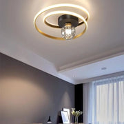 LED Chandelier with Remote Control Iselin 96W Gold Black