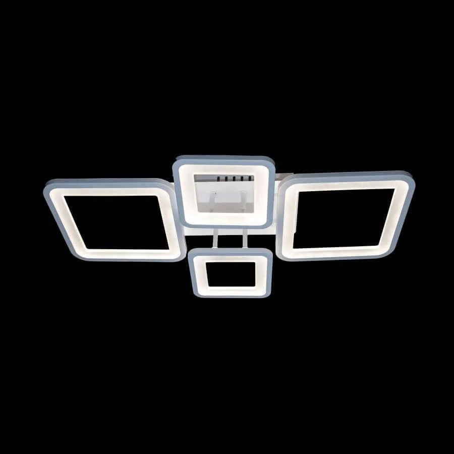 LED chandelier with remote control ELLA 85W, 4 Squares, Cold/Warm/Neutral light, Dimmable, White