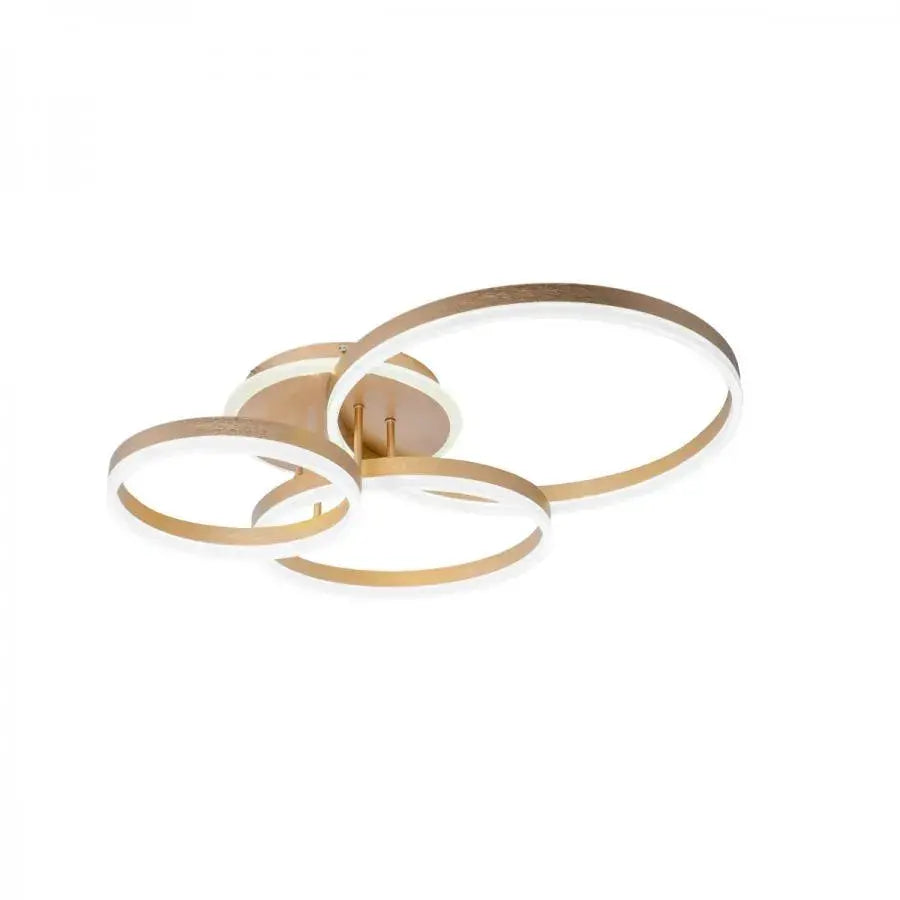LED chandelier with remote control LYRA 100W, 3 Circles, Cold/Warm/Neutral light, Dimmable, Brushed Gold
