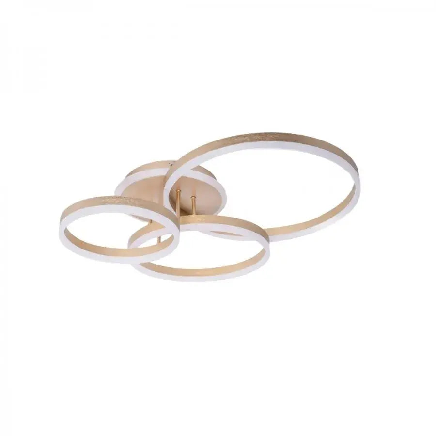 LED chandelier with remote control LYRA 100W, 3 Circles, Cold/Warm/Neutral light, Dimmable, Brushed Gold
