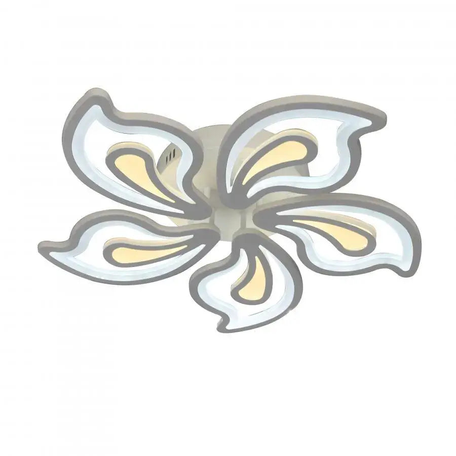 LED chandelier with remote control GLORIOSA 96W, 5 Petals, Cold/Warm/Neutral light, Dimmable, White