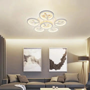LED chandelier with remote control and crystal DAISY 72W, 6 Elements, Cold/Warm/Neutral light, Dimmable, White