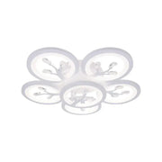 LED chandelier with remote control and crystal DAISY 72W, 6 Elements, Cold/Warm/Neutral light, Dimmable, White