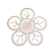 LED chandelier with remote control and crystal DAISY 72W, 6 Elements, Cold/Warm/Neutral light, Dimmable, White