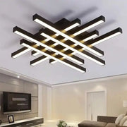 LED chandelier with remote control MORA 160W, 8 Elements, Linear, Cold/Warm/Neutral light, Dimmable, Black